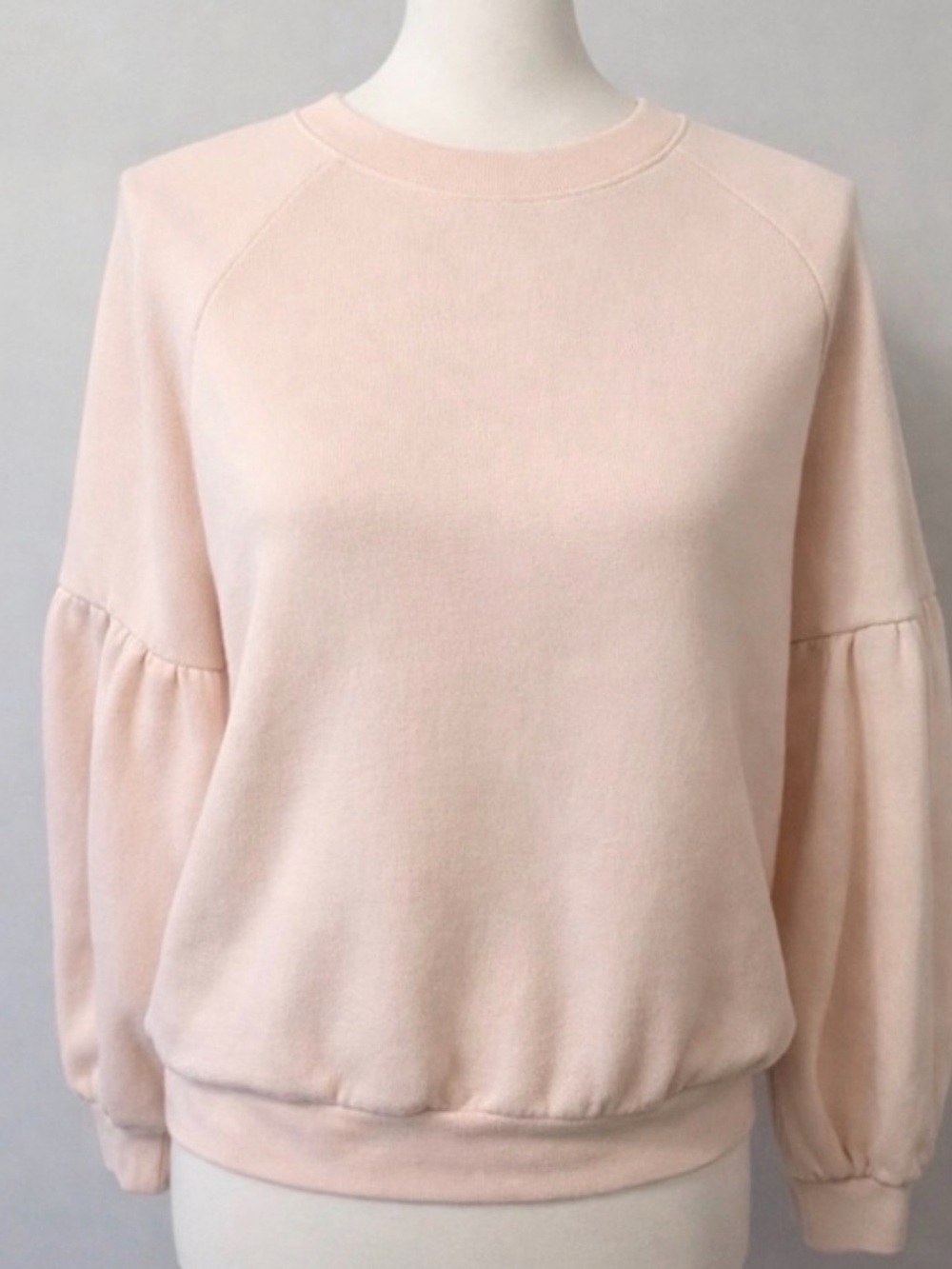aerie Light Peach Balloon Sleeve Sweatshirt